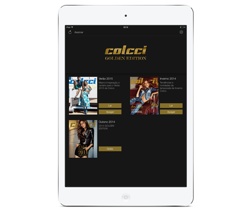 Revista Colcci Mag publicada na plataforma de aplicativos da Foggy Labs
