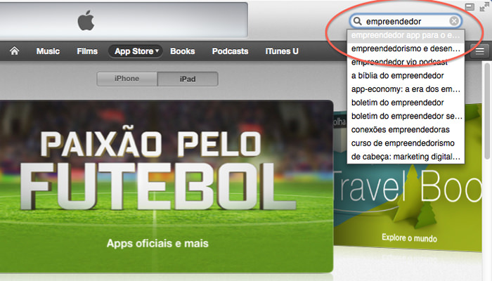 Busca de Aplicativos nas App Stores