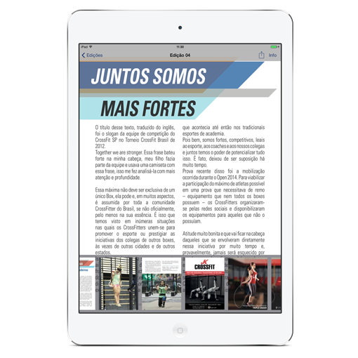 Imagens miniatura para facilitar a navegação entre as páginas da revista